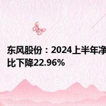 东风股份:2024上半年净利润同比下降22.96%