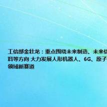 工信部金壮龙:重点围绕未来制造、未来信息、未来材料等方向 大力发展人形机器人、6G、原子级制造等新领域新赛道
