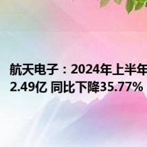 航天电子:2024年上半年净利润2.49亿 同比下降35.77%