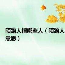 陌路人指哪些人（陌路人是什么意思）