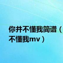 你并不懂我简谱(你并不懂我mv)