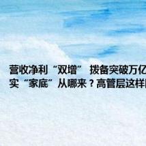 营收净利“双增” 拨备突破万亿 农行厚实“家底”从哪来?高管层这样回应