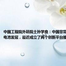 中国工程院外籍院士孙学良:中国非常重视固态电池发展,最近成立了两个创新平台推进技术