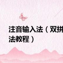 注音输入法（双拼输入法教程）