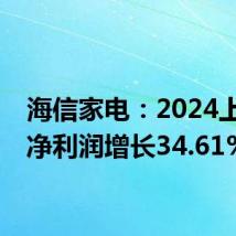 海信家电:2024上半年净利润增长34.61%