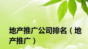 地产推广公司排名（地产推广）