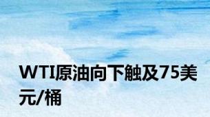 WTI原油向下触及75美元/桶