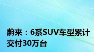 蔚来：6系SUV车型累计交付30万台