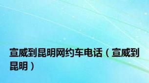 宣威到昆明网约车电话（宣威到昆明）