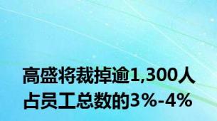 高盛将裁掉逾1,300人 占员工总数的3%-4%