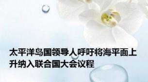 太平洋岛国领导人呼吁将海平面上升纳入联合国大会议程