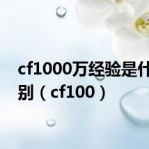 cf1000万经验是什么级别(cf100)