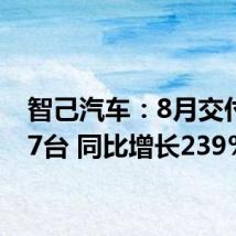 智己汽车：8月交付6117台 同比增长239%