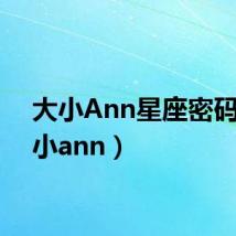 大小Ann星座密码(大小ann)
