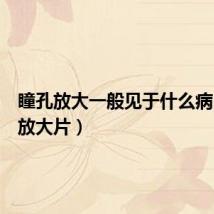 瞳孔放大一般见于什么病(瞳孔放大片)