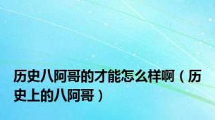 历史八阿哥的才能怎么样啊（历史上的八阿哥）