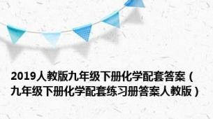 2019人教版九年级下册化学配套答案（九年级下册化学配套练习册答案人教版）