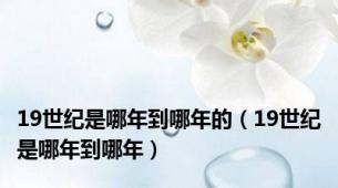 19世纪是哪年到哪年的（19世纪是哪年到哪年）