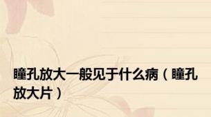 瞳孔放大一般见于什么病（瞳孔放大片）