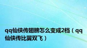 qq仙侠传翅膀怎么变成2档（qq仙侠传比翼双飞）