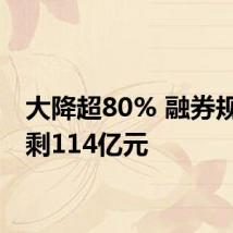 大降超80% 融券规模仅剩114亿元