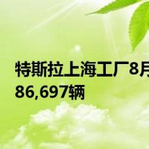特斯拉上海工厂8月交付86,697辆