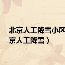 北京人工降雪小区（北京人工降雪）