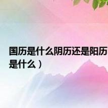 国历是什么阴历还是阳历(国历是什么)