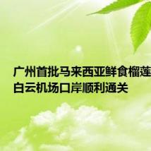 广州首批马来西亚鲜食榴莲在广州白云机场口岸顺利通关