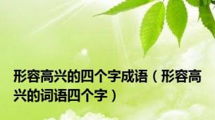 形容高兴的四个字成语（形容高兴的词语四个字）