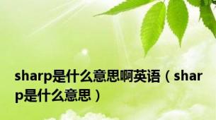 sharp是什么意思啊英语（sharp是什么意思）