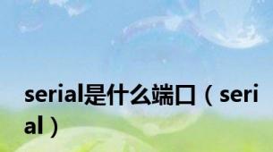 serial是什么端口（serial）