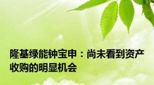隆基绿能钟宝申：尚未看到资产收购的明显机会