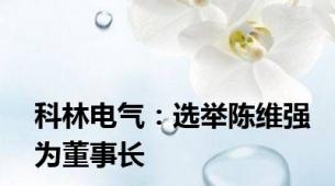 科林电气：选举陈维强为董事长
