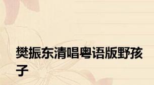 樊振东清唱粤语版野孩子