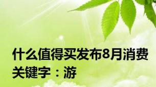 什么值得买发布8月消费关键字：游