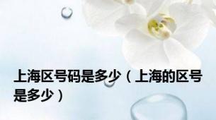 上海区号码是多少（上海的区号是多少）