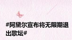 #阿黛尔宣布将无限期退出歌坛#
