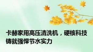 卡赫家用高压清洗机，硬核科技铸就强悍节水实力