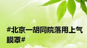 #北京一胡同院落用上气膜罩#