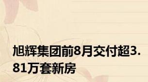 旭辉集团前8月交付超3.81万套新房