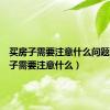 买房子需要注意什么问题（买房子需要注意什么）