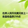 在岸人民币兑美元较上一交易日夜盘收盘跌250点