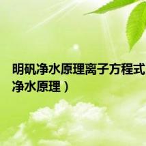 明矾净水原理离子方程式(明矾净水原理)