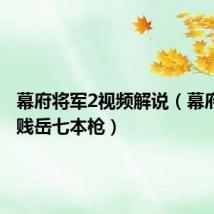 幕府将军2视频解说（幕府将军2贱岳七本枪）