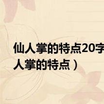 仙人掌的特点20字(仙人掌的特点)