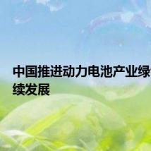 中国推进动力电池产业绿色可持续发展