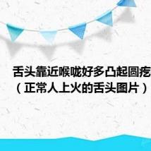 舌头靠近喉咙好多凸起圆疙瘩图片(正常人上火的舌头图片)