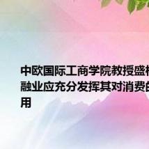 中欧国际工商学院教授盛松成:金融业应充分发挥其对消费的促进作用