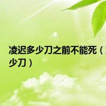 凌迟多少刀之前不能死(凌迟多少刀)